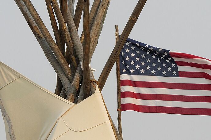 Tippi und Amerikanische Flagge