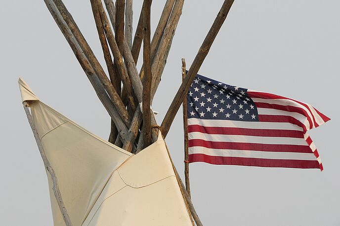 Tippi und Amerikanische Flagge