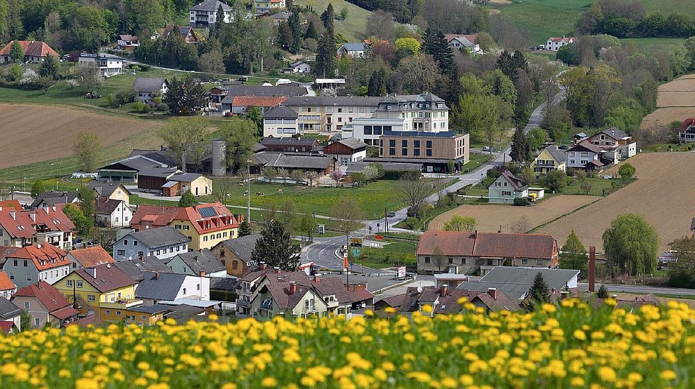 Schulgebäude aus der Ferne