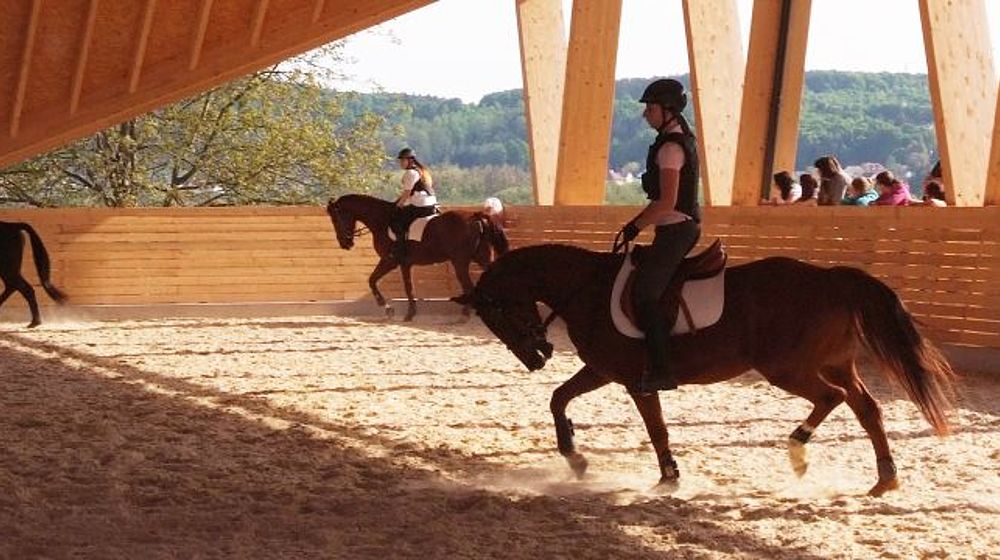 SchülerInnen beim Reiten