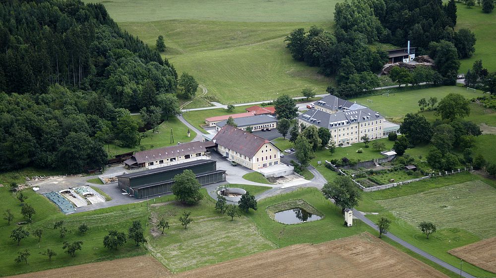 Luftbild vom Schulgebäude